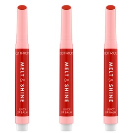 Catrice Melt & Shine Juicy Lip Balm, No. 110, Red, Moisturising, Enlargeing, Shiny, Radiant Fresh, Vegan, Oil-Free, Paraben-Free, Nanoparticle Free, Pack of 3 (3 x 1.3 g)
