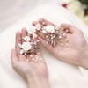 Yean Wedding Flower Hair Comb Pearl Bridal Hair Accessories Crystal