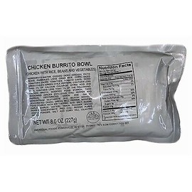 Army Surplus Chicken Burrito Bowl MRE Entrée - Military & Camping Meal Ready To Eat (10 Pack)