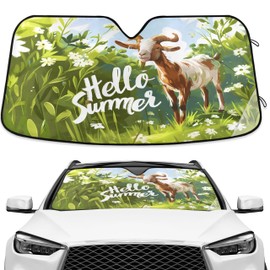 Goat on The Green Windshield Sun Shade Blocks UV Rays Sun Visor Protector Sunshade Accordion Folding Sun Reflector Auto for Car Truck SUV to Keep Your Vehicle Cool