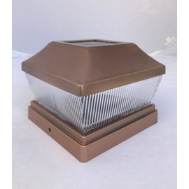 Ntertainment House 2-pcs Metal Plated 2 SMD LED Deck Solar Post Cap 28 Lumens with Optional 6x6 5x5 or 4x4 Base adapters (Copper, 5x5)