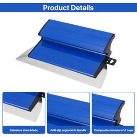 Drywall Skimming Blade - 25cm Professional Speed Skim Smoothing Spatula High-Grade Durable Plastering Trowel Semi Flexible Finishing Trowel Wall Plastering Tools, Innovation Tools (Blue, 25cm)
