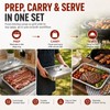 QURAS Grill Prep & Serve Tray Set with Lids, 5-Piece