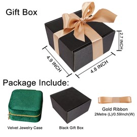 DMDFAN Gifts for Woman Velvet Travel Jewelry Box with Mirror, Small Travel Jewelry Case Travel Jewelry Organizer (Emerald Green)