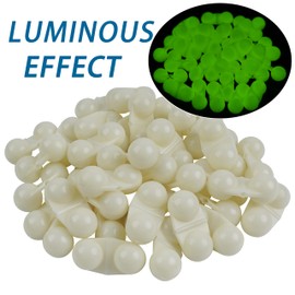 JOGFFDE 25pcs Fishing Double Rattle Beads Catfish Rig Rattle Bell Beads Fishing Attractor Bell Beads Accessories for Catfish Striper Bass Pompano Fishing Alarm Tools(White)