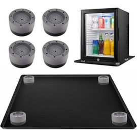 Alfombrilla de silicona para mini refrigerador con 4 elevadores de base, 61 cm x 61 cm Alfombrilla para debajo del refrigerador de mini refrigerador Bandeja reutilizable para goteo de mini
