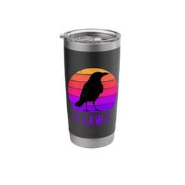 F-Caw-F Black Crow Black Bird Retro Sunset Vintage F-Caw-F Stainless Steel Insulated Tumbler