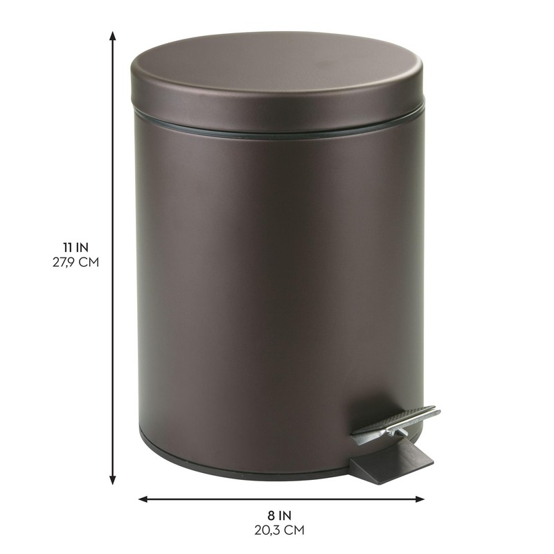 iDesign Round 1.3 Gallon Bathroom Step Trash Can - Set