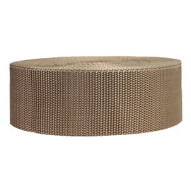 Strapworks Heavyweight Polypropylene Webbing - Heavy Duty Poly Strapping for Outdoor DIY Gear Repair, 2 Inch x 50 Yards - Tan