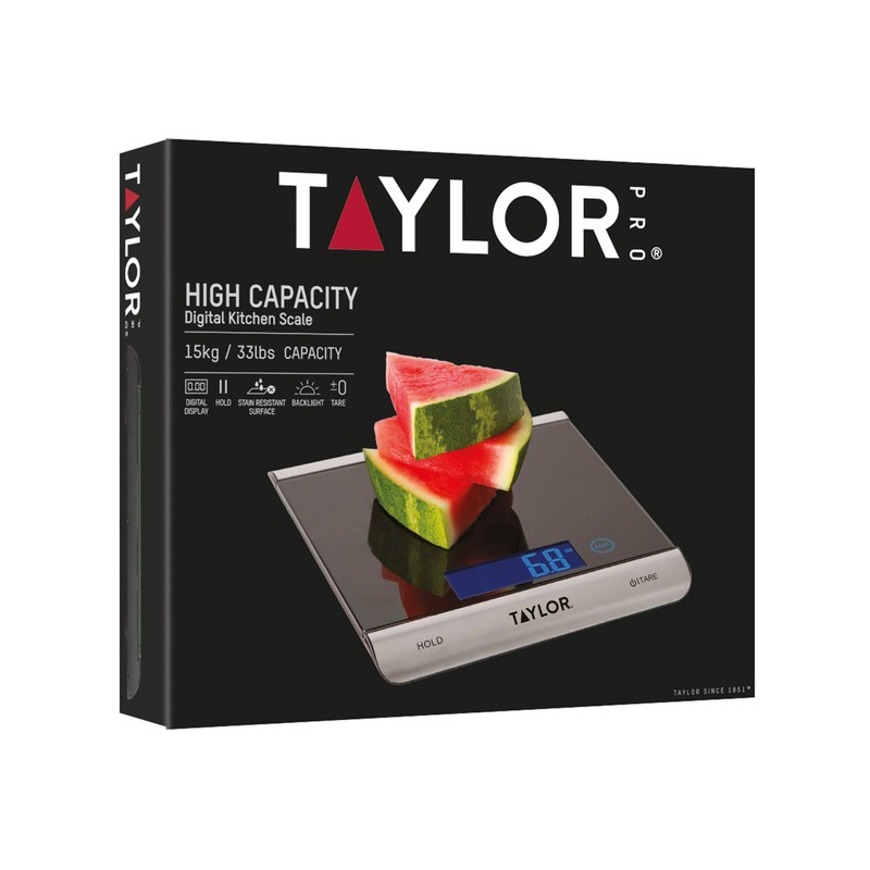 Taylor Pro Ultra High Capacity Digital Kitchen Food Scales, Compact