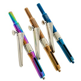 Pack of 3pcs Dental Automatic Pen Style Citoject Syringes, 1.8mL, Autoclave-Safe German Stainless Steel (Blue+Brown+Multicolor)