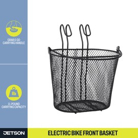 Jetson Front Bicycle Basket, Iron Basket, Jetson Bolt, Bolt Pro, LX10, Axle, J5, J8 and Haze Compatible
