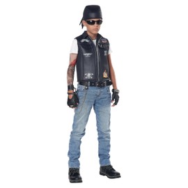 California Costumes Cool Kid Biker Vest Costume Kids Large, Black