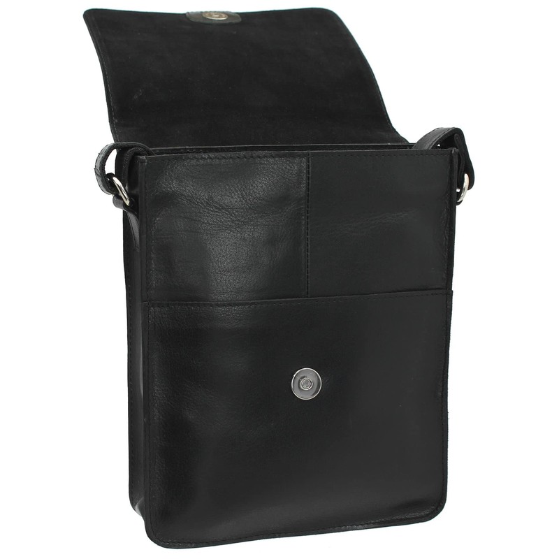 VISCONTI Leather Skyler A5 Messenger Bag S11 Black