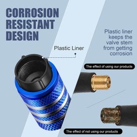 Tire Valve Stem Cap Cover - (5 Pack) Tire Air Caps Metal with Plastic Liner Corrosion Resistant Leak-Proof Cat/Dog Paw for Car Truck Motorcycle Bike Blue