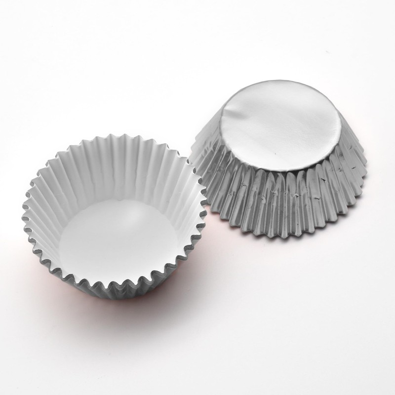 200 Pcs Silver Foil Cupcake Liners Standard Baking Cups Muffin