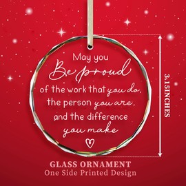 Thank You Gifts,Appreciation Gifts for Teacher,Boss, Coworkers, Manager, Mentor, Nurse, Mom, Friends, Never Forget The Difference That You Make Gifts - Christmas Ornaments