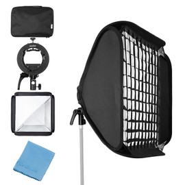 Godox 32x32inch 80x80cm Grid Strip Softbox with S2 S-Type Speedlite Bracket Bowens Mount for Godox V1 Series, AD200Pro, AD200, AD400Pro, V860II, TT350 Series Flash Speedlites