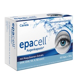 epacell Eye Vitamins with Vitamin A, B2, E, Zinc and DHA, for Reduced Eye Fatigue, Supports Vision, Ideal for Contact Lens Wearers, Pack of 60