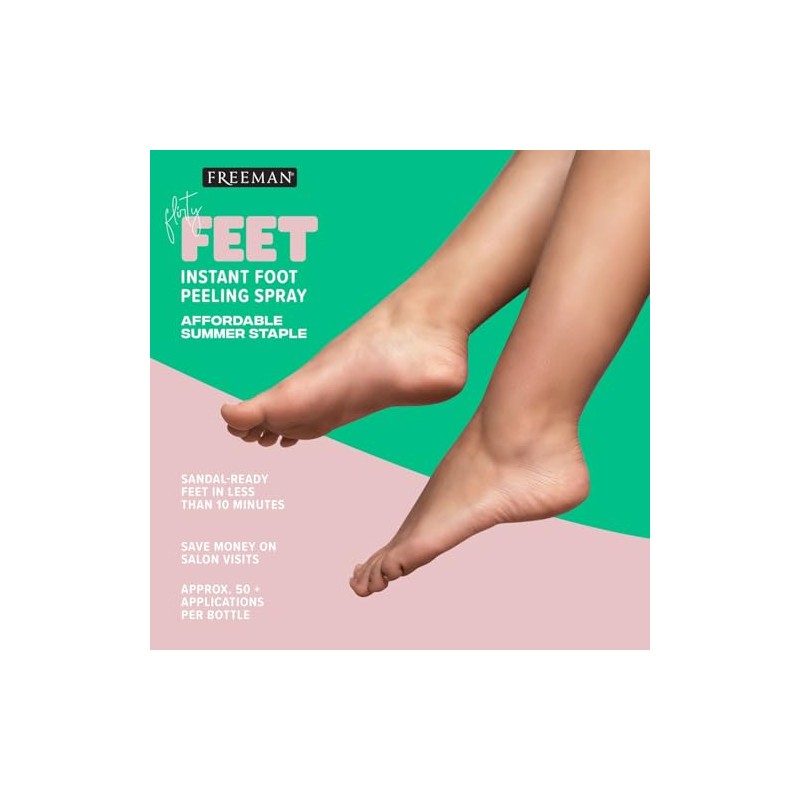 Freeman Flirty Feet Instant Foot Peeling Spray, Exfoliating Foot Mask