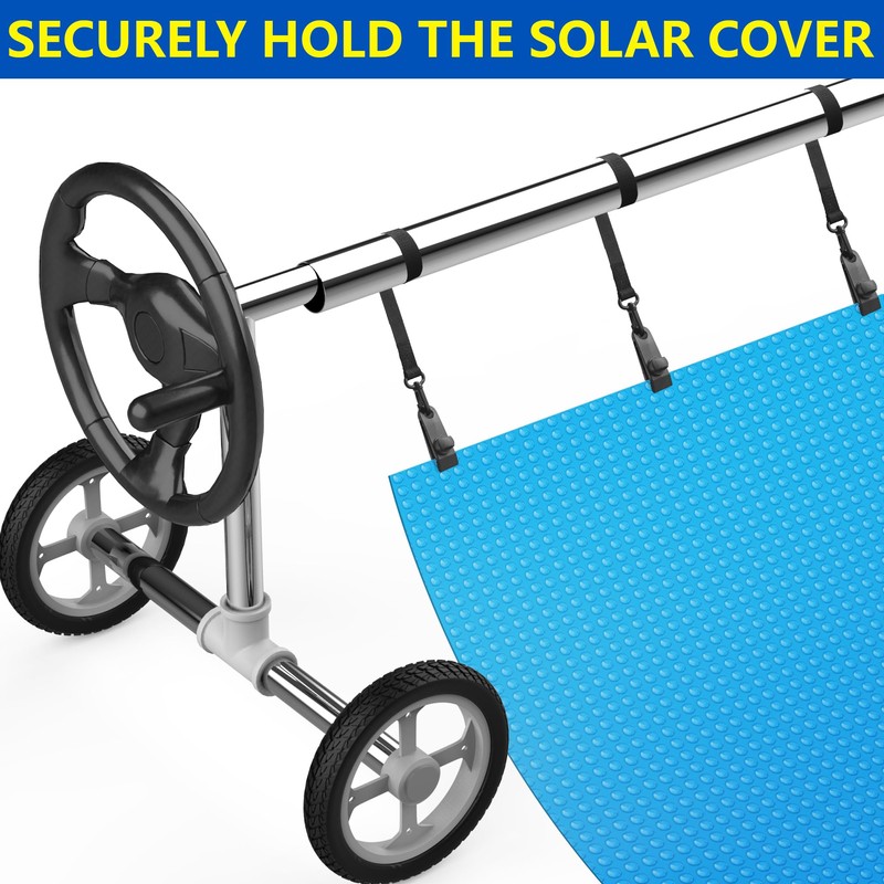 codree 24 Pcs Pool Solar Cover Reel Attachment Kit, Inground