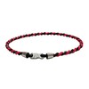 PHITEN Tornado Chrome Titanium Necklace, Black/Red, 18-Inch
