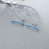 WINNICACA Opal Earrings Sterling Silver Bar Climber Crawler Cuff Earrings