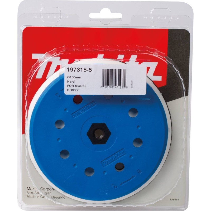 Makita 197315-5 6" Round Sanding Backing Pad, Hook & Loop,