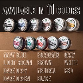 SULPO Black Shoe Cream - Shoe Shine Cream - Leather Cream Leather Balm Smooth Leather - Water-based - Refresh Colour - Leather Care - Real and Faux Leather - 50 ml (Red)