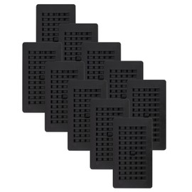 Decor Grates PL408-BLK-10 Louvered Plastic Floor Register, Black Finish, 10 Pack