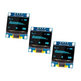 APKLVSR 3 x 0.96 Inch OLED Display I2C 128 x 64 Pixel I2C Screen Display Module, 0.96 Inch OLED Display I2C IIC Screen Display Module Compatible with Arduino Raspberry Pi (Blue)