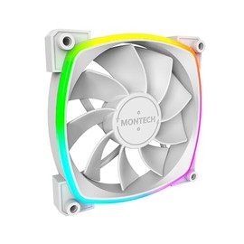 Montech RX 120 ARGB Reversed Fan 1600PWM, High-End Durability, Silent Performance, and Stunning ARGB Design (120mm, White)