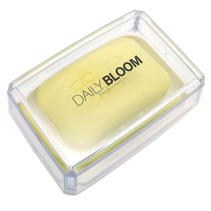 Plastic Soap Dish with Clear Lid Transparent Soap Case Holder