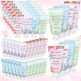 Landhoow 72 Pack Christmas Christian Hand Cream Bulk for Women Travel Hand Lotion Set Religious Bible Verse Gifts Stocking Stuffers for Employee Coworker Team Church Wedding Homeless