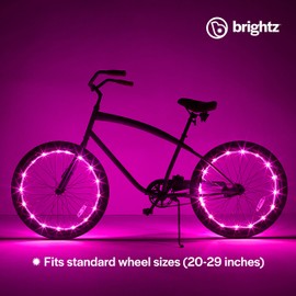Brightz WheelBrightz LED Bike Wheel Lights, Pink – Pack of 2 Tire Lights – Top 2021 Christmas Stocking Stuffer & Cool Present Gift Idea for Little Princess Girls Ages 7 8 9 10 11 12 Year Old Teens