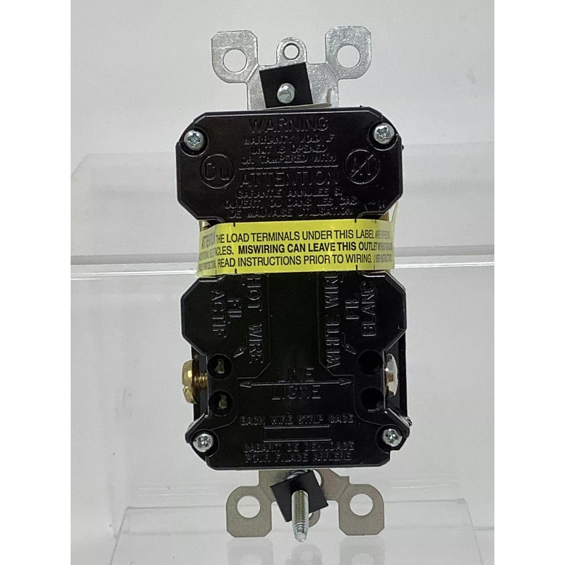 Leviton 8598-I Ivory Smart Lock GFCI Duplex 2 Pole Receptacle
