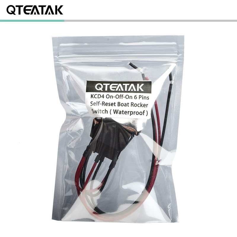 QTEATAK DC 12V 10A 6 Pin 3 Position (ON)-Off-(ON) AC