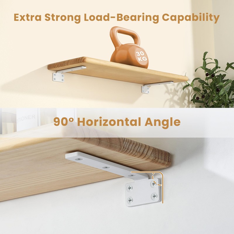 Mooche 4Pack Floating Shelf Bracket, Industrial Heavy Duty Shelf Brackets