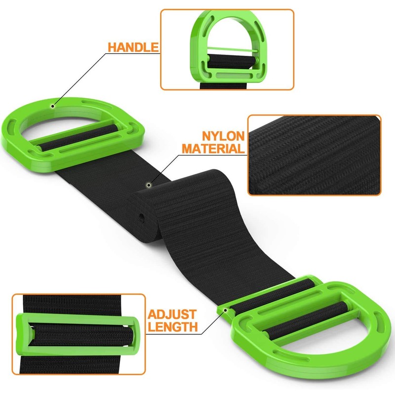 Adjustable Lifting Moving Straps - 2 Pack Furniture Moving Straps