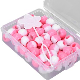 Hair Beads For Kids Girls, Hair Beads For Braids Decorative Hair Beads 74pcs DIY Plastic with Adjustable Hair Braider and Storage Box For Parties and Weddings (#2)