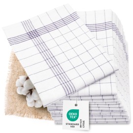 Zollner 001 Tea Towels, Half Linen, 50 x 70 cm, Set of 12