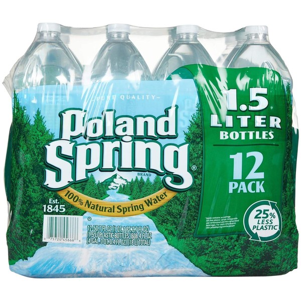 PolandSprings Spring Water, 12 Count, 50.7 Ounce
