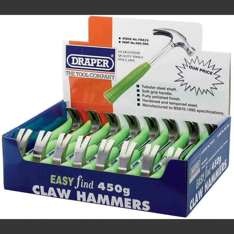 Draper 78432 450g Steel Shaft Easyfind Hammer