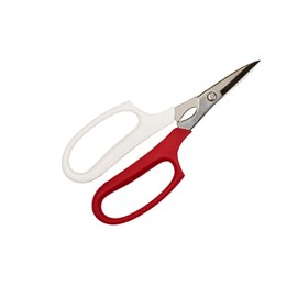 Geely Red and White Anti-Blade Shears, 7.1 inches (180 mm), Made in Japan, Made in Japan, Flower Arrangement, Cut Flowers, Vegetable Harvesting, Lightweight