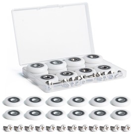 SPDYCESS Pack of 12 Shower Cubicle Rollers, Sliding Door Replacement Rollers with Screw, Shower Cubicle Sliding Door Rollers, Glass Door Roller, Shower Cubicle Rollers - 25 mm
