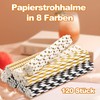 120 cannucce di carta in 8 stili – cannucce colorate