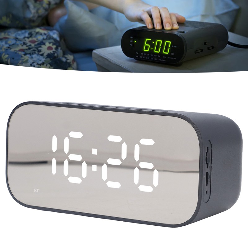 Alarm Clock Radio Portable Dimmer Control Dual Alarm FM Alarm