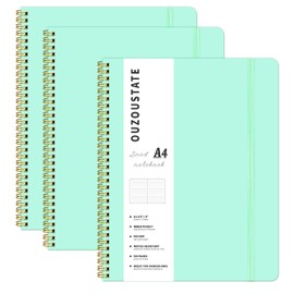 Ouzoustate Spiral Notebook 8.5" x 11", A4 Lined Green Hardcover College Ruled Notebook for Work, 120 Pages 100GSM Large Thick Spiral Writing Journal for Women & Men