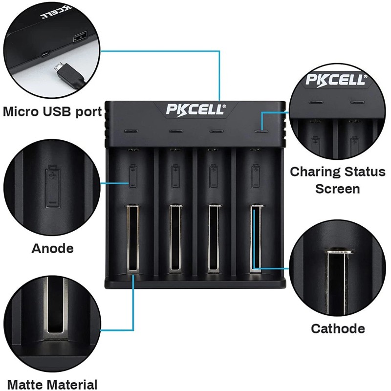 PKCELL 10X 18350 900mAh 3.7V Li-ion Rechargeable Batteries for Warforce