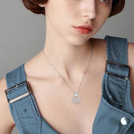 Vadmans Phoenix Necklace 925 Sterling Silver Phoenix Pendant Necklace Celtic Moonstone Jewellery Gifts for Women, Sterling Silver, Moonstone